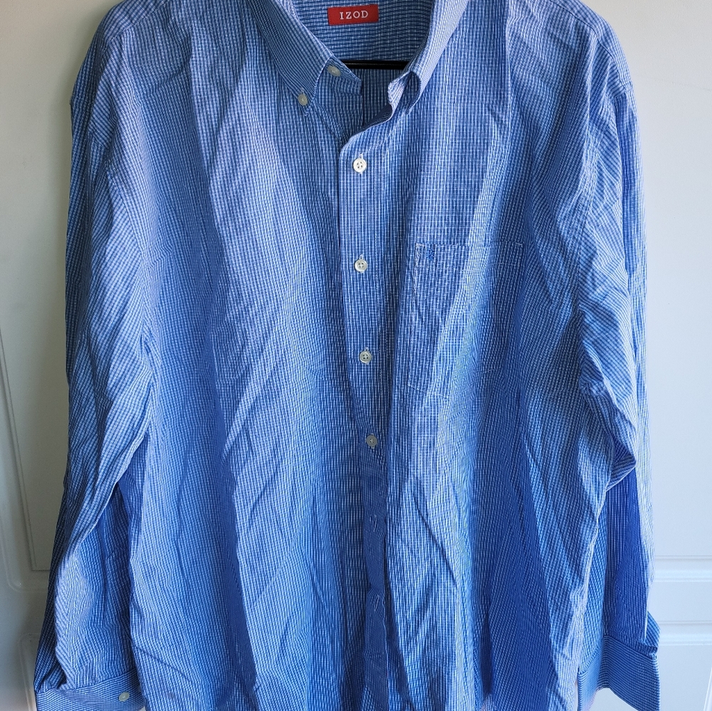 Izod Men's Blue Dress Shirt XL